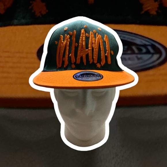 Cursed Miami Florida Flat Bill Snapback Cap - Picture 1 of 5